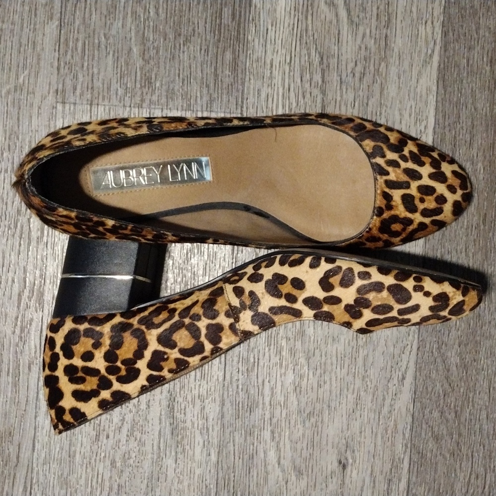 Aubrey Lynn Shoe Calf Hair Chunky Heel Size 9M Amanda